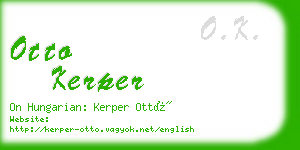 otto kerper business card